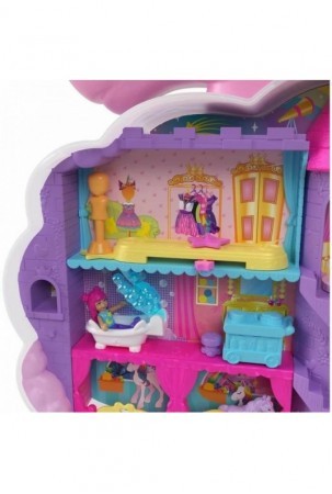 Playset Polly Pocket Coffret Salon De Coiffure Licorne Arc-En-Ciel