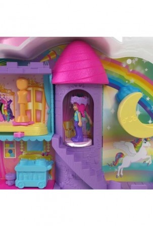 Playset Polly Pocket Coffret Salon De Coiffure Licorne Arc-En-Ciel