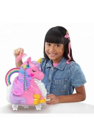 Playset Polly Pocket Coffret Salon De Coiffure Licorne Arc-En-Ciel