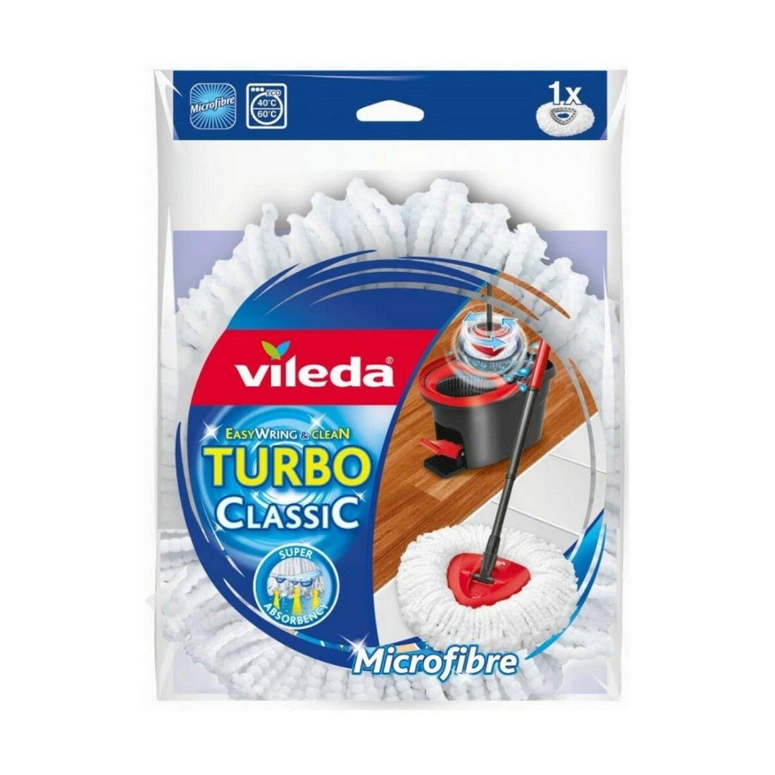 Keičiamas šepetys grindims Vileda TURBO ClassiC Mikro audinys