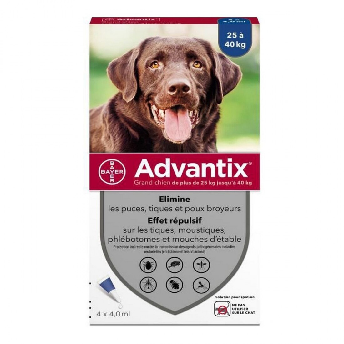 Anti-parazitai Advantix Pipetės 25-40 Kg 4 ml 4 vnt.