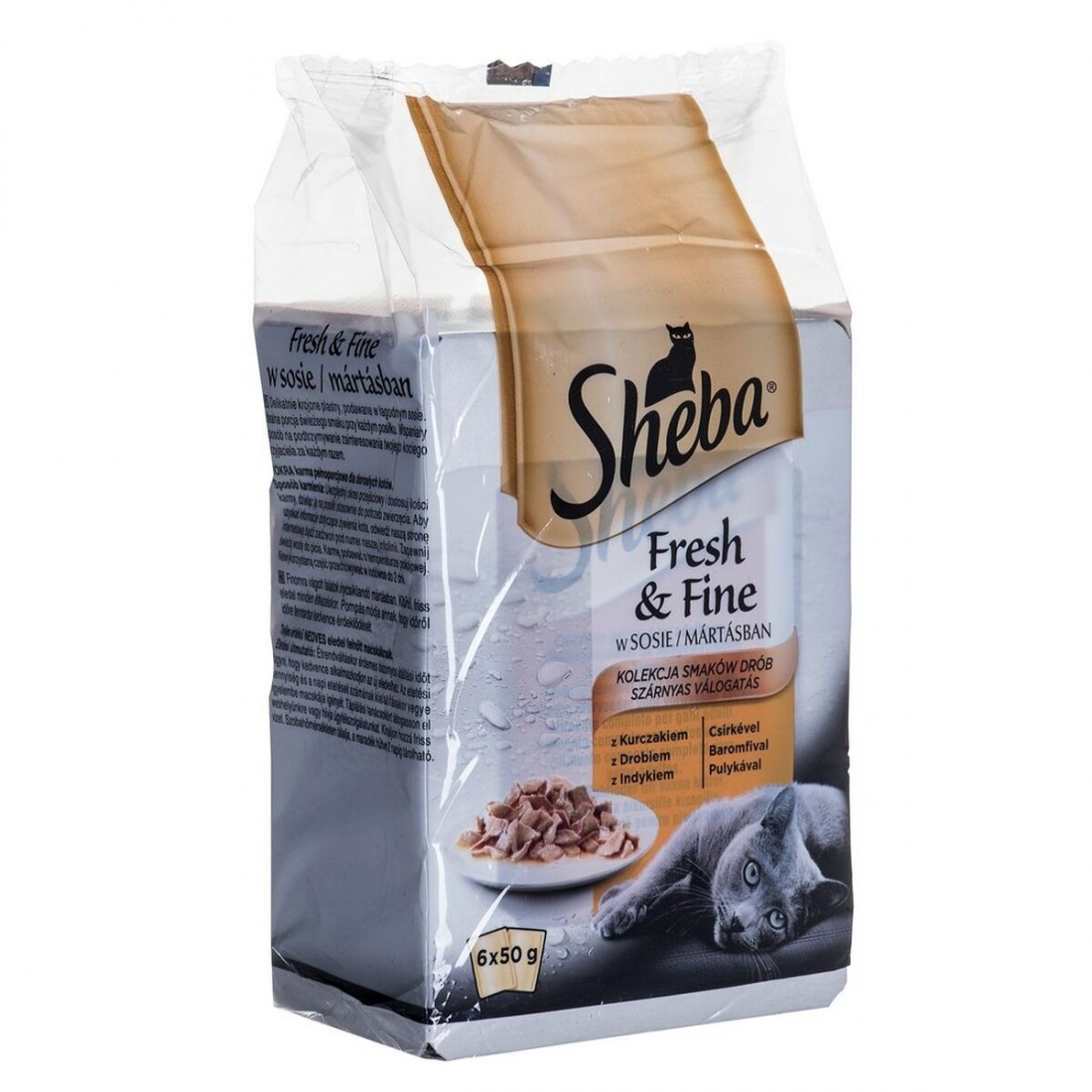 Kačių maistas Sheba Fresh & Fine Višta Turkija Paukščiai 300 g