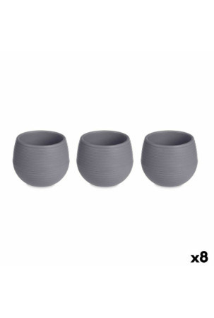 Puodų rinkinys 6,2 x 6,2 x 6,6 cm Antracito Plastmasinis (8 vnt.)