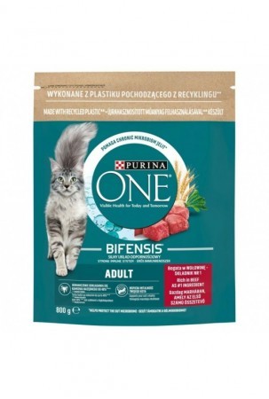 Kačių maistas Purina One Bifensis Adult Suaugęs Veršiena 800 g