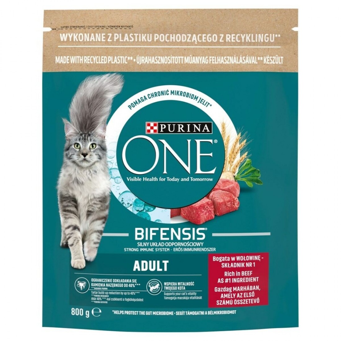 Kačių maistas Purina One Bifensis Adult Suaugęs Veršiena 800 g