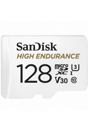 Mikro SD atminties kortelė su adapteriu SanDisk High Endurance UHS-I Balta 128 GB