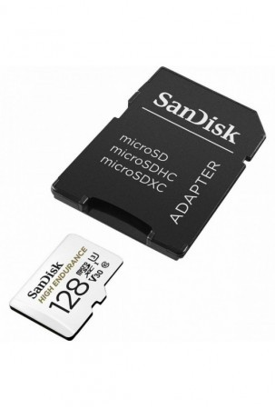 Mikro SD atminties kortelė su adapteriu SanDisk High Endurance UHS-I Balta 128 GB