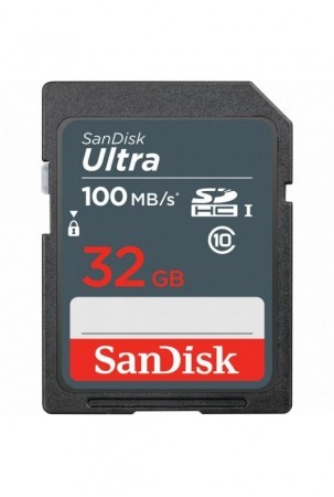 SD atminties kortelė SanDisk Ultra SDHC Mem Card 100MB/s Mėlyna Juoda 32 GB