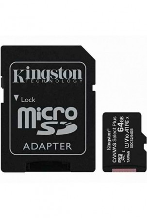 Mikro SD atminties kortelė su adapteriu Kingston Canvas Select Plus 64 GB