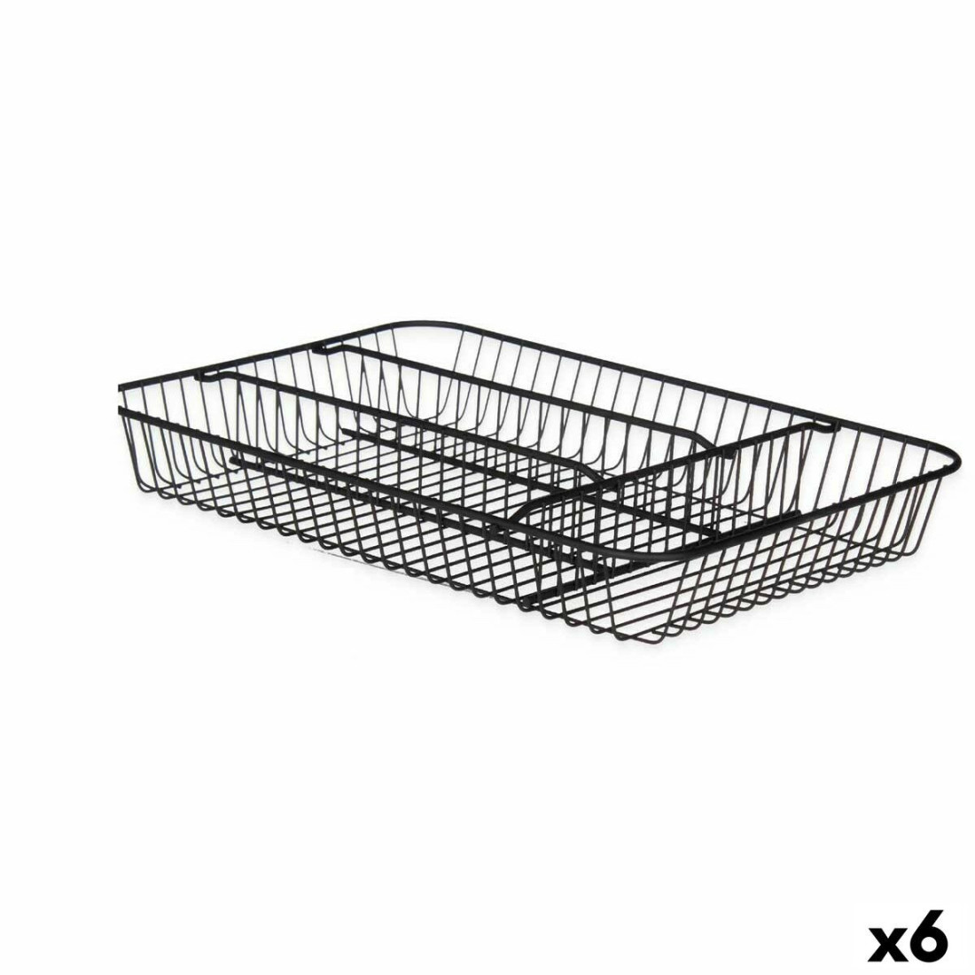 Stalo įrankių dėklas Juoda Metalinis 26 x 4,7 x 35,5 cm (6 vnt.)