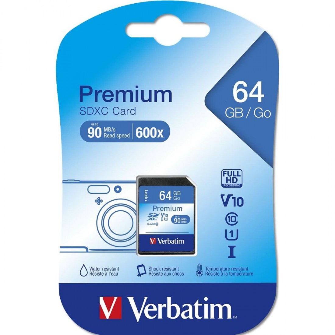 SD atminties kortelė Verbatim PREMIUM SDXC C10/U1 64 GB 2 g