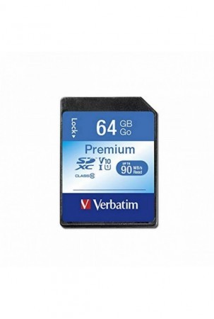 SD atminties kortelė Verbatim PREMIUM SDXC C10/U1 64 GB 2 g