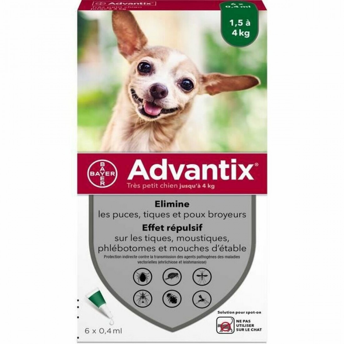 Pipetė šunims Advantix 1,5-4 Kg