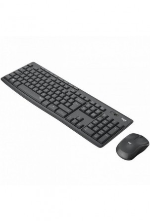 Klaviatūra ir belaidė pelė Logitech MK295 Prancūzų Juoda Pilka AZERTY