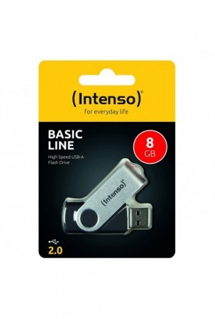 USB atmintukas INTENSO 3503460 8 GB Juoda Juoda/Sidabras 8 GB