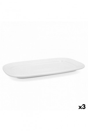 Serviravimo Lėkštė Bidasoa Glacial Balta Keramikinis 36 x 21 cm (3 vnt.) (Pack 3x)