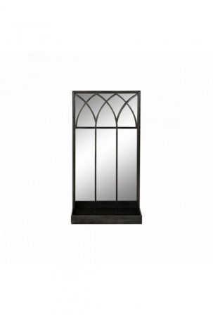 Veidrodis su montavimo rėmu DKD Home Decor Juoda Metalinis Veidrodis 40 x 12 x 80 cm