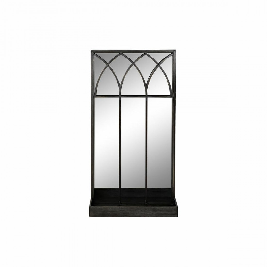 Veidrodis su montavimo rėmu DKD Home Decor Juoda Metalinis Veidrodis 40 x 12 x 80 cm