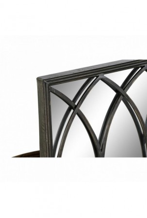 Veidrodis su montavimo rėmu DKD Home Decor Juoda Metalinis Veidrodis 40 x 12 x 80 cm