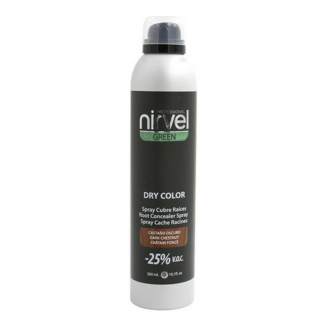 Purškiklis nuo žilų plaukų Green Dry Color Nirvel 8435054666384 Tamsiai kaštoninis (300 ml)