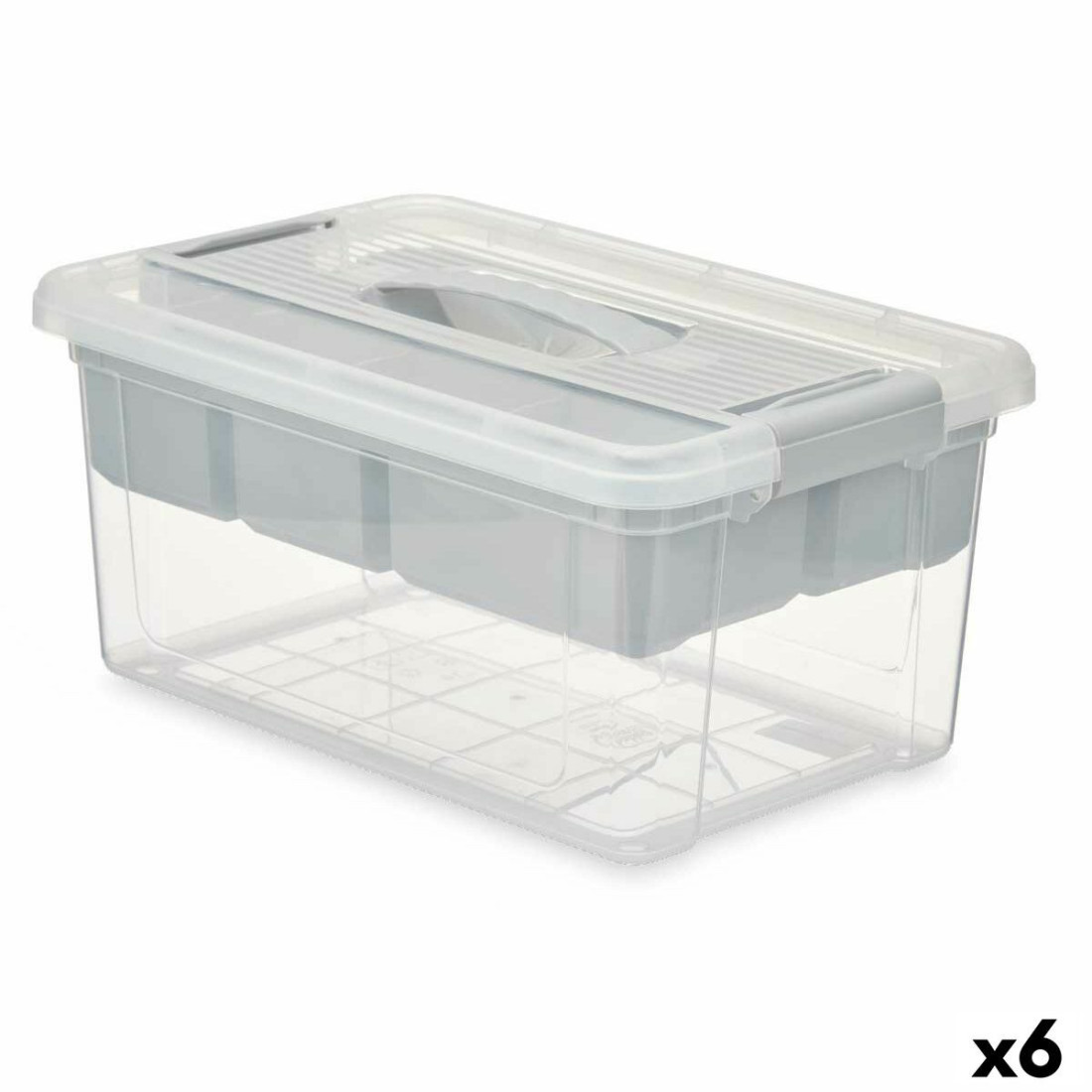 Universali dėžė Pilka Skaidrus Plastmasinis 9 L 35,5 x 17 x 23,5 cm (6 vnt.)