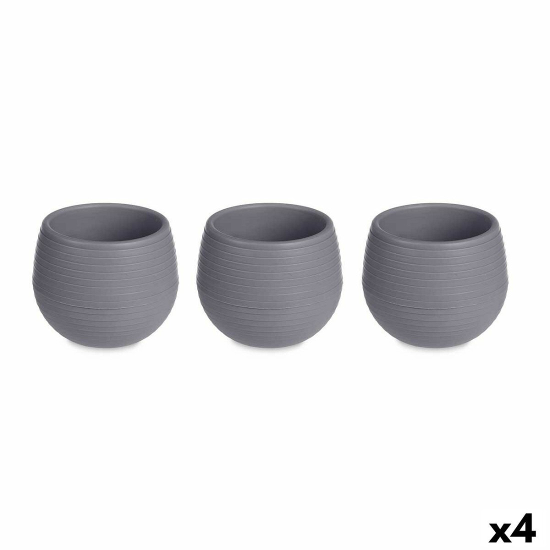 Puodų rinkinys Antracito Plastmasinis 16,5 x 16,5 x 14,5 cm (4 vnt.)