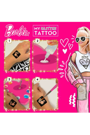 Laikinosios Tatuiruotės Barbie My Glitter Tattoo Blizgučiai 20 Dalys