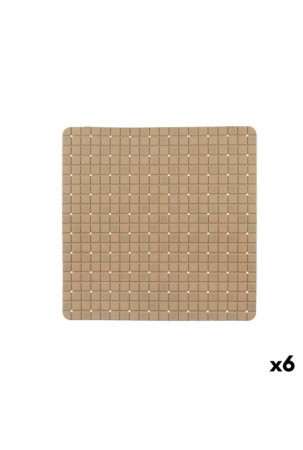 Neslidžios dušo kilimėlis Rėmeliai Rusvai gelsva PVC 50,3 x 50,3 x 0,7 cm (6 vnt.)