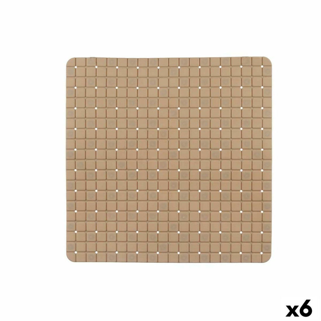 Neslidžios dušo kilimėlis Rėmeliai Rusvai gelsva PVC 50,3 x 50,3 x 0,7 cm (6 vnt.)