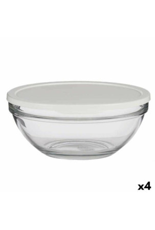 Apvali pietų dėžutė su dangteliu Chefs Balta 2,5 L 23,7 x 10,1 x 23,7 cm (4 vnt.)