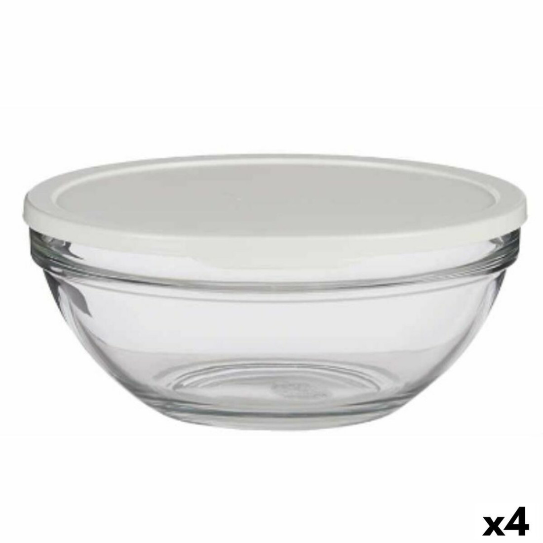 Apvali pietų dėžutė su dangteliu Chefs Balta 2,5 L 23,7 x 10,1 x 23,7 cm (4 vnt.)