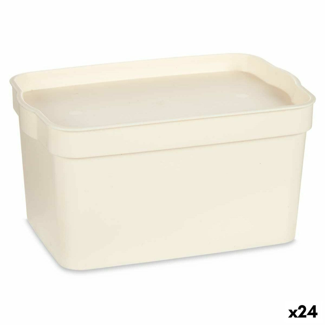 Sandėliavimo dėžutė su dangteliu Kreminė Plastmasinis 2,3 L 13,5 x 11 x 20 cm (24 vnt.)