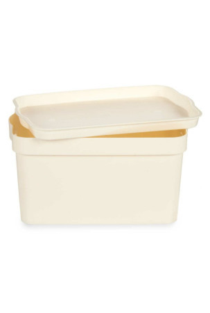 Sandėliavimo dėžutė su dangteliu Kreminė Plastmasinis 2,3 L 13,5 x 11 x 20 cm (24 vnt.)