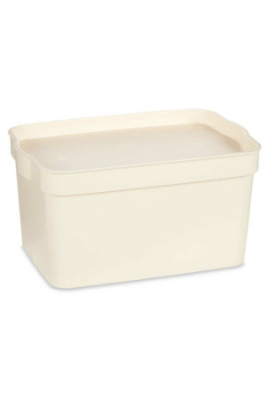 Sandėliavimo dėžutė su dangteliu Kreminė Plastmasinis 2,3 L 13,5 x 11 x 20 cm (24 vnt.)