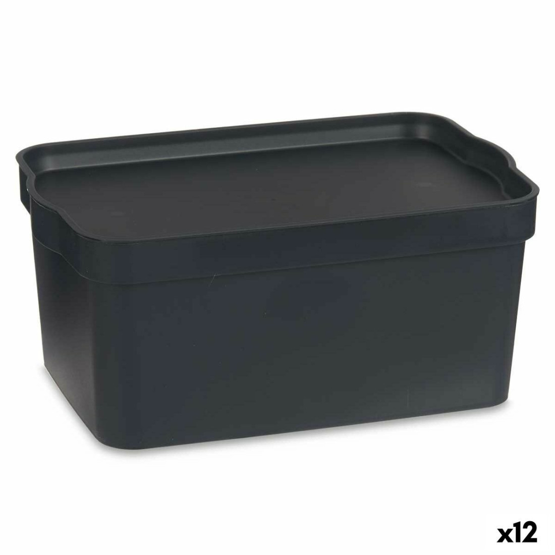 Sandėliavimo dėžutė su dangteliu Antracito Plastmasinis 7,5 L 21 x 14,2 x 32 cm (12 vnt.)