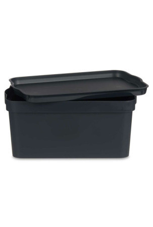 Sandėliavimo dėžutė su dangteliu Antracito Plastmasinis 7,5 L 21 x 14,2 x 32 cm (12 vnt.)