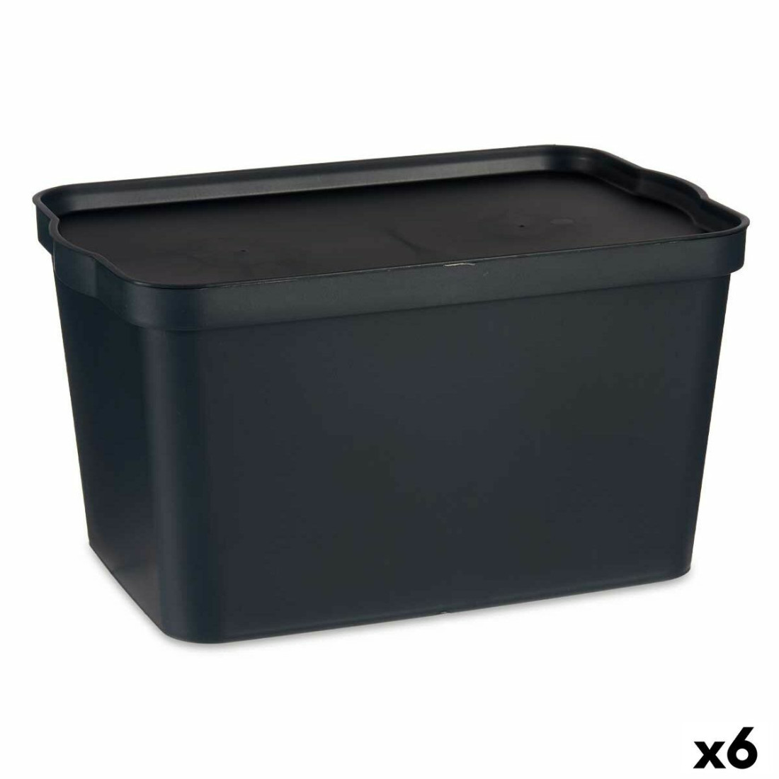 Sandėliavimo dėžutė su dangteliu Antracito Plastmasinis 24 L 29,3 x 24,5 x 45 cm (6 vnt.)