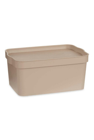 Sandėliavimo dėžutė su dangteliu Rusvai gelsva Plastmasinis 7,5 L 21,5 x 14,5 x 32 cm (12 vnt.)