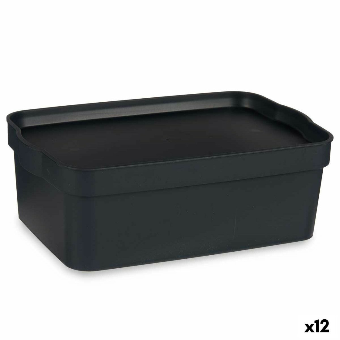 Sandėliavimo dėžutė su dangteliu Antracito Plastmasinis 6 L 21 x 11 x 32 cm (12 vnt.)