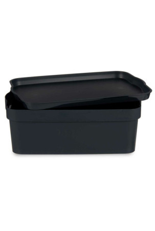 Sandėliavimo dėžutė su dangteliu Antracito Plastmasinis 6 L 21 x 11 x 32 cm (12 vnt.)