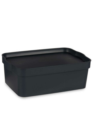 Sandėliavimo dėžutė su dangteliu Antracito Plastmasinis 6 L 21 x 11 x 32 cm (12 vnt.)