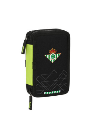 Dvigubo pieštuko dėklas Real Betis Balompié Juoda Lima 12.5 x 19.5 x 4 cm (28 Dalys)