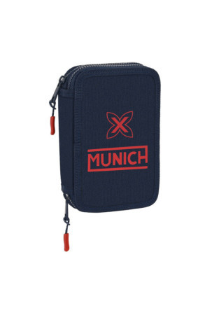 Dvigubo pieštuko dėklas Munich Flash Tamsiai mėlyna 12.5 x 19.5 x 4 cm (28 Dalys)