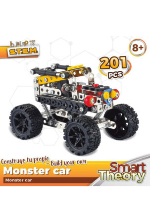 Statybos rinkinys Colorbaby Smart Theory Mecano Monster Car Automobilis 201 Dalys (6 vnt.)