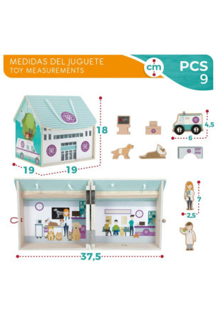 Playset Woomax Veterinaras 9 Dalys 4 vnt. 19 x 18 x 19 cm