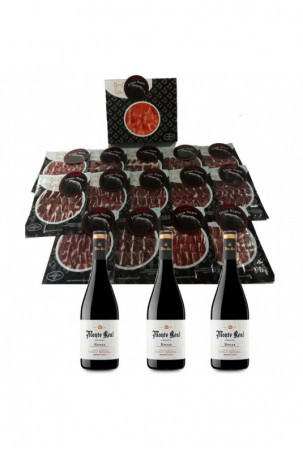 Grūdais maitinta „Iberico“ kumpis Linaje Negro 100 g 15 Vokai