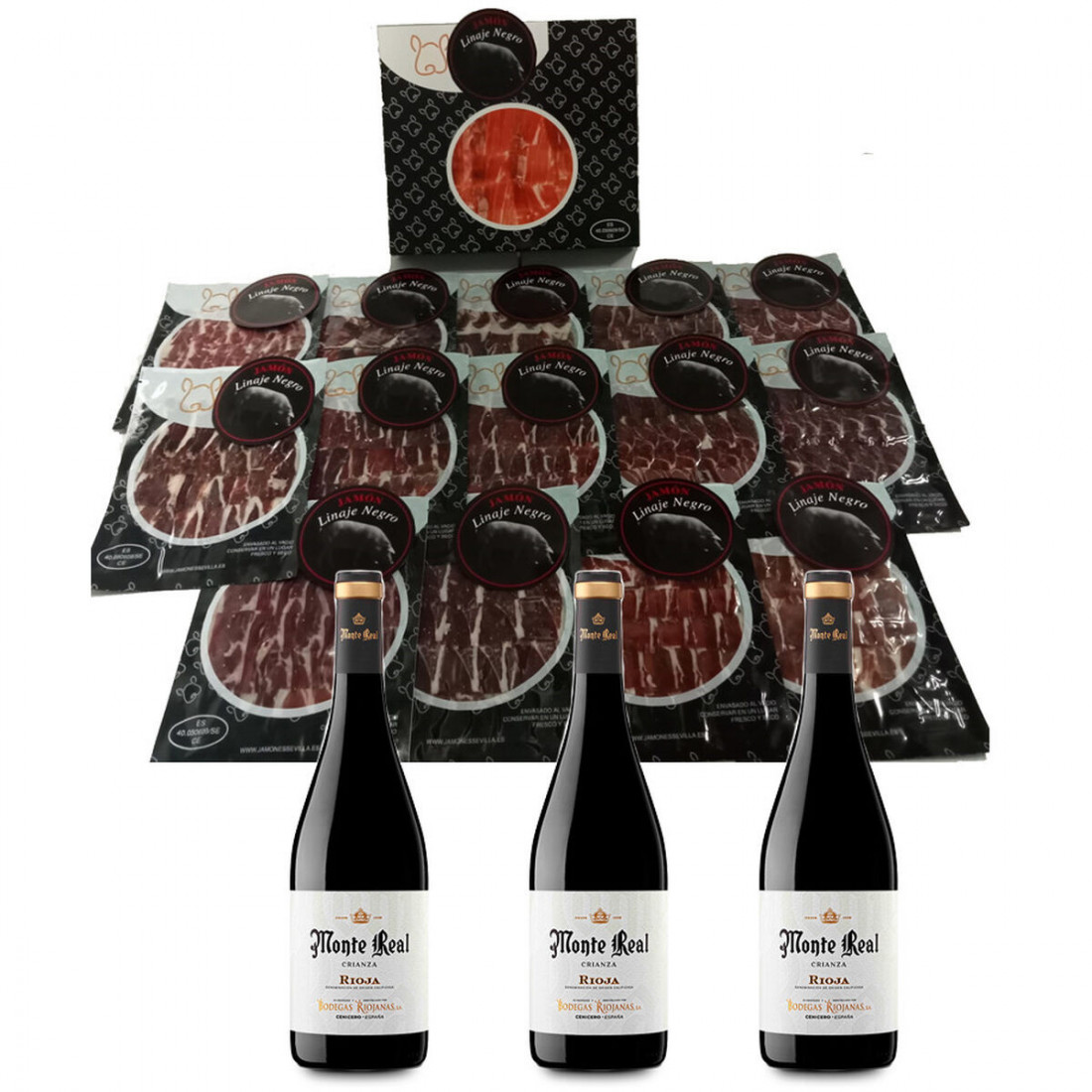 Grūdais maitinta „Iberico“ kumpis Linaje Negro 100 g 15 Vokai