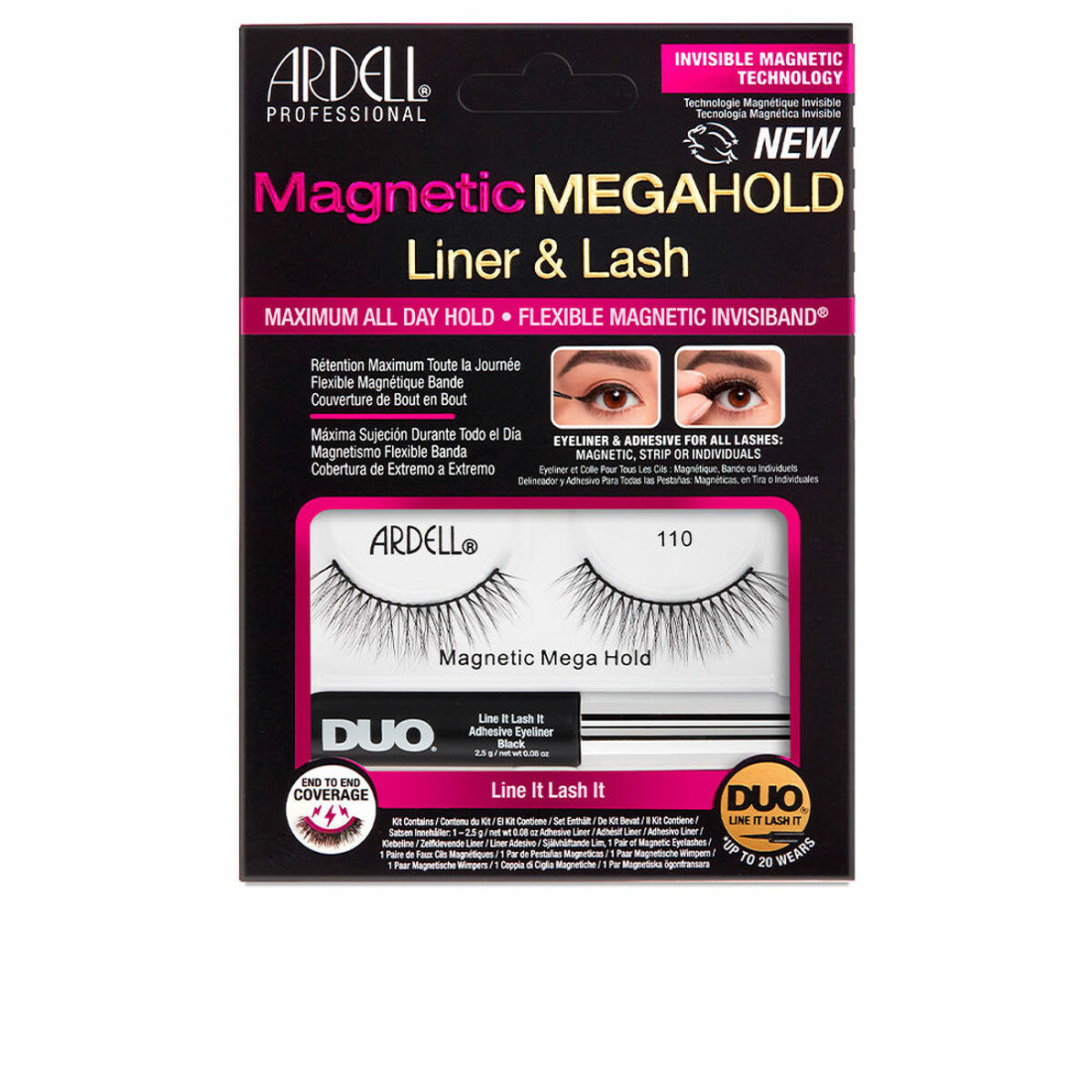 Netikrų blakstienų rinkinys Ardell Magnetic Megahold Liner & Lash Nº 110