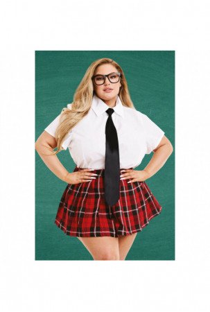 Erotinis Kostiumas Teacher’s Pet School Girl Raudona Queen size