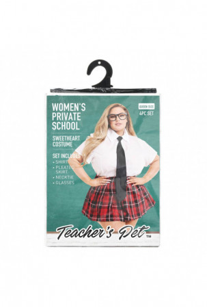 Erotinis Kostiumas Teacher’s Pet School Girl Raudona Queen size